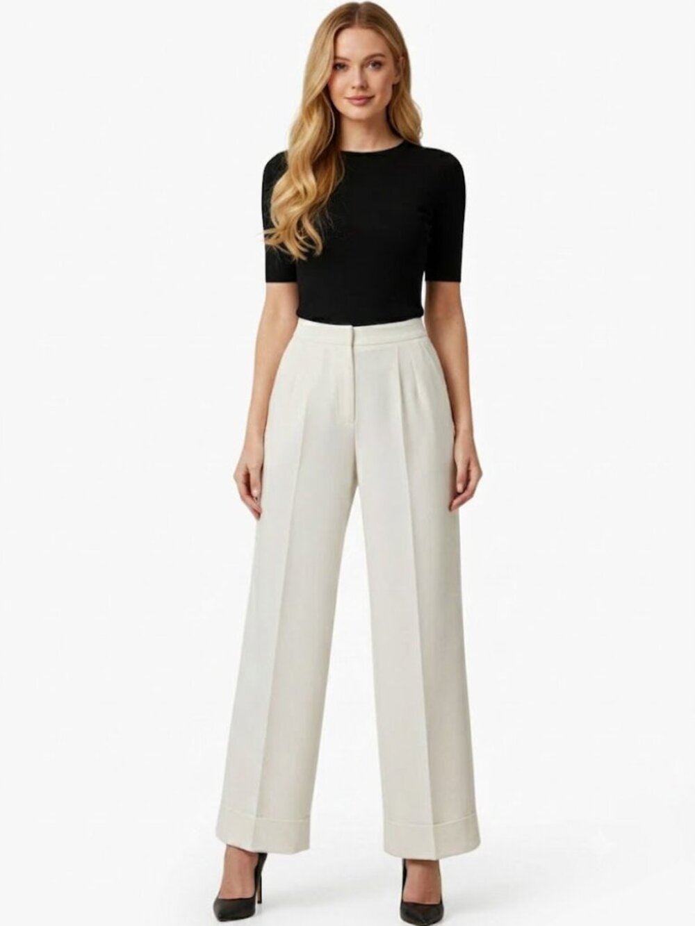Dolce & Gabbana Off White Pants, 100% Wool Womens Size IT-38 (US-2)